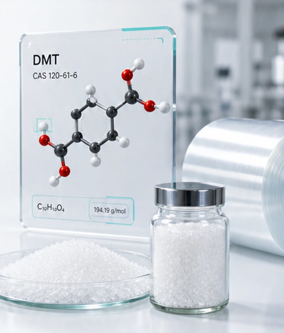 DMT 对苯二甲酸二甲酯产品颗粒与分子结构展示